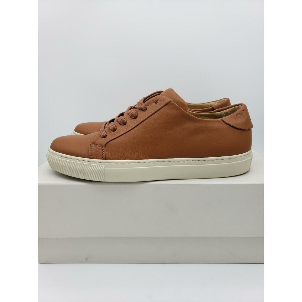 Collegium Mens Classic Pillar Low 6 US / 39 IT Brown Cognac Cream Leather NEW